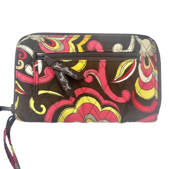 Vera Bradley Wristlet Wallet In Puccini Pattern Zip Closure Card Slots 8" X 5" - Picture 2 of 9